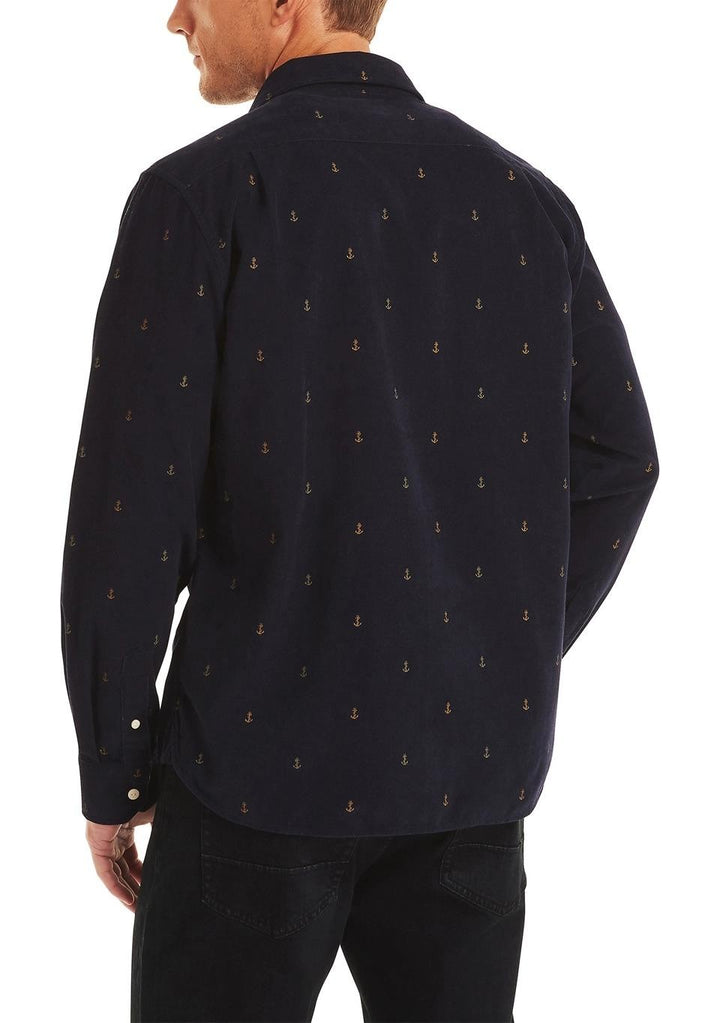 Translation missing: en.Nautica Men's Classic Fit Long Sleeve Corduroy Printed Shirt Navy Seas-Large