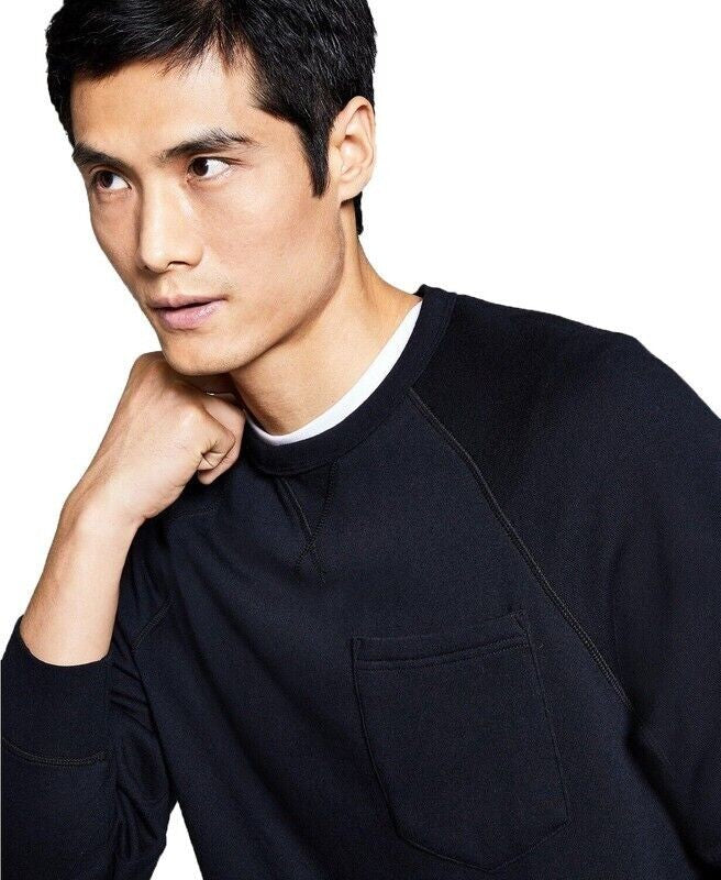 Translation missing: en.And Now This Men's Fleece Crewneck Pocket Sweatshirt in Black-Size Small