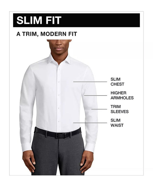 Translation missing: en.Kenneth Cole Reaction Dress Shirt Men's 15.5 34/35 Grey Slim Fit Flex Stretch