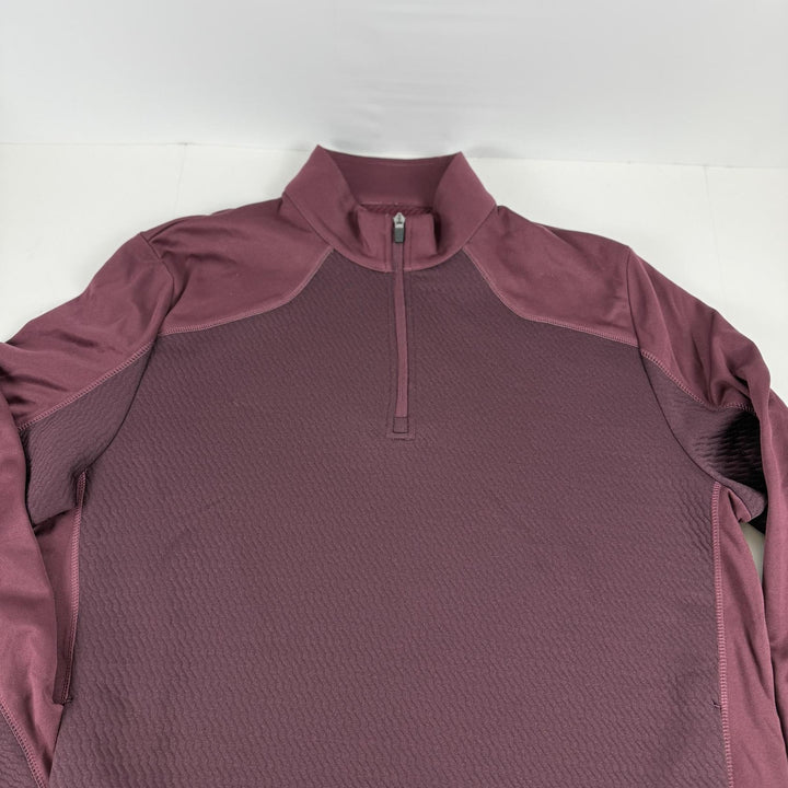 Translation missing: en.PGA Tour 3D Textured Quarter-Zip Golf Sweatshirt Burgundy Size XL Mens Pockets