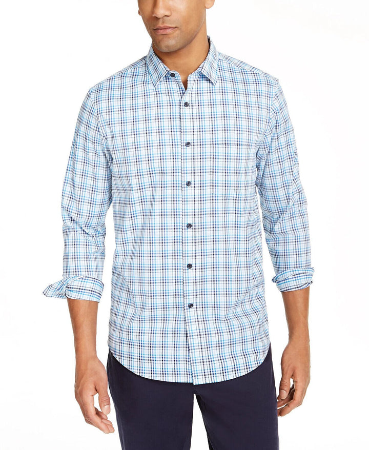 Translation missing: en.Club Room Men's Performance Ombre Plaid Shirt with Pocket Multicolor-Size XL