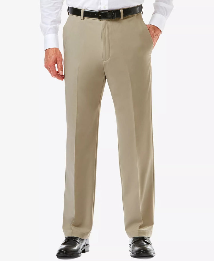 Translation missing: en.Haggar Men's Cool 18 Pro Reg-Fit 4-Way Stretch Moisture-Wick Pants Khaki-36x32
