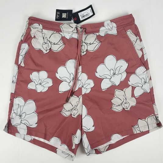 Translation missing: en.Ted Baker Men's Ampbell Large Scale Floral Swim Trunks Mid Pink-US Large UK 5