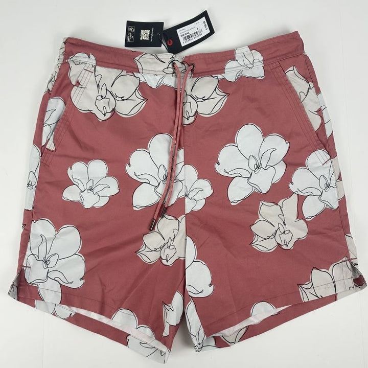 Translation missing: en.Ted Baker Men's Ampbell Large Scale Floral Swim Trunks Mid Pink-US Large UK 5