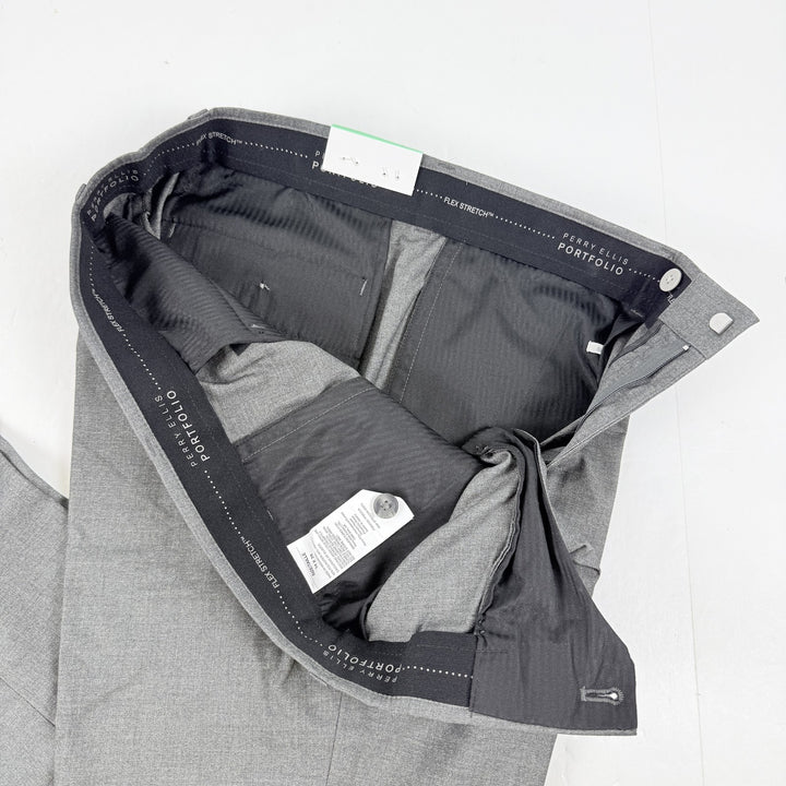 Translation missing: en.Perry Ellis Portfolio Men's Slim-Fit Performance Stretch Dress Pants Alloy-34x29