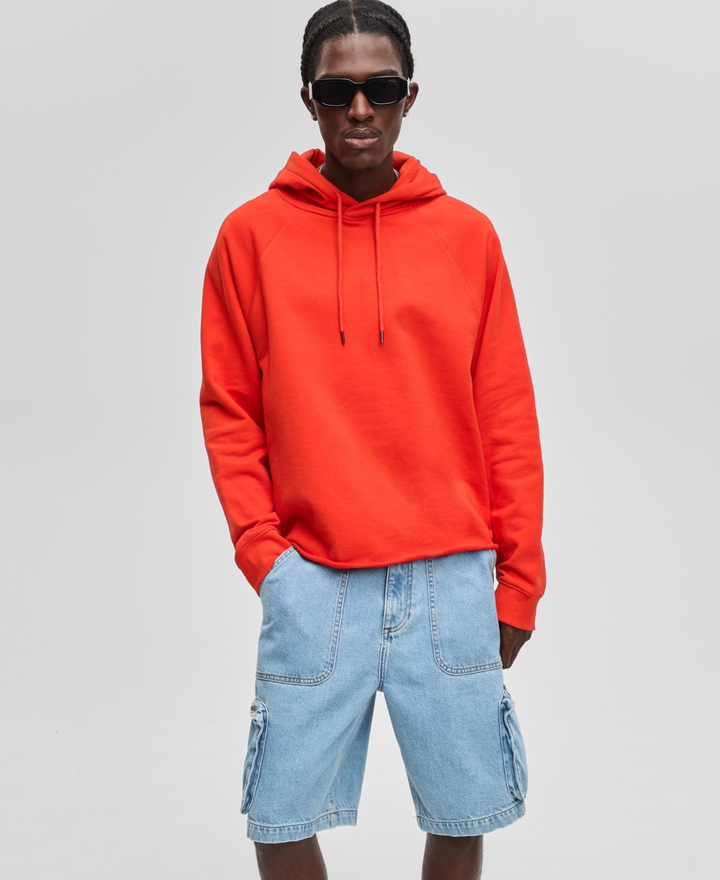 Translation missing: en.Mode of One Men's All Cotton French Terry Hoodie Fiery Red-Small