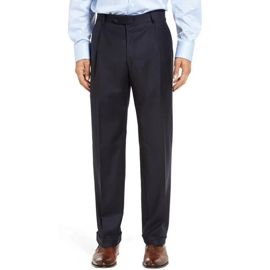 Translation missing: en.Hart Schaffner Marx Men's Chicago Classic Fit Wool Suit Pants Navy-32 Unhemmed