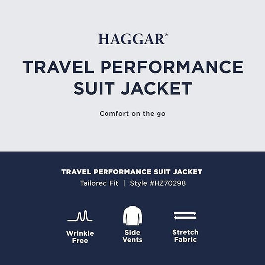 Translation missing: en.Haggar Men's Travel Performance Tailored Fit Suit Jacket Only Dk Gray Htr-42S