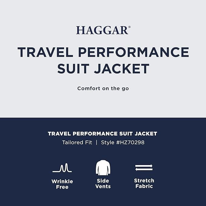 Translation missing: en.Haggar Men's Travel Performance Tailored Fit Suit Jacket Only Dk Gray Htr-42S