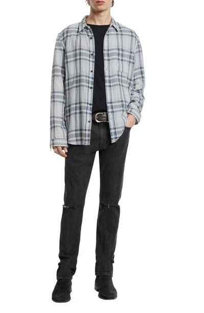 Translation missing: en.John Varvatos Mens Neil Regular Fit Reversible Button-Up Shirt Dusted Blue-2XL