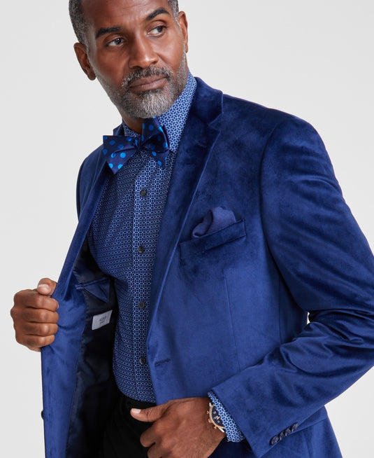 Translation missing: en.Alfani Men's Slim-Fit Solid Velvet Sport Coat in Navy-36R