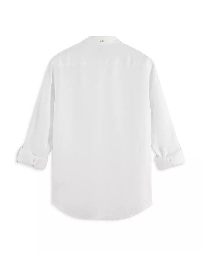 Translation missing: en.Scotch &amp; Soda Men's Reg Fit Linen L/S Shirt with Roll up Sleeves Off White-2XL