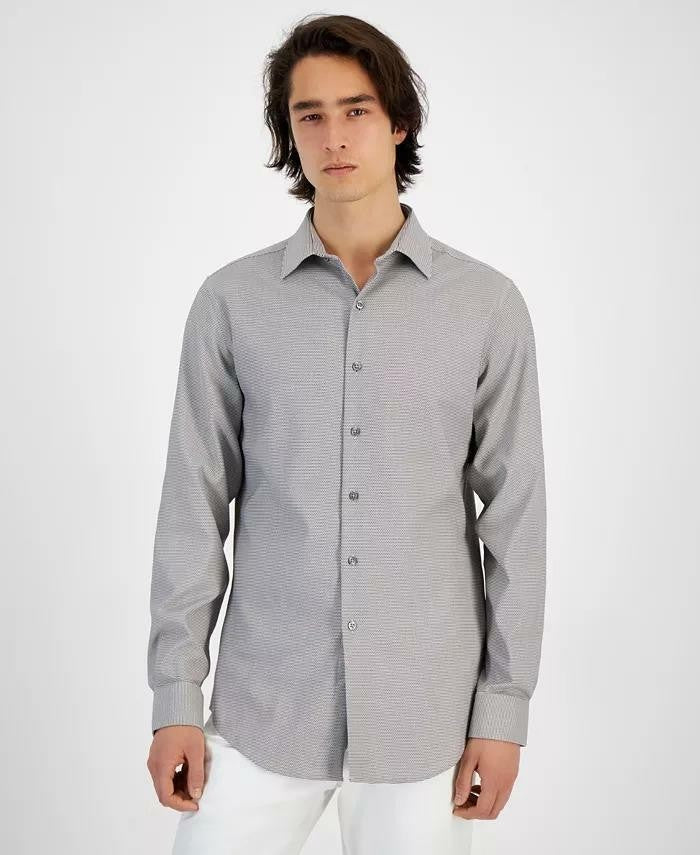 Translation missing: en.Alfani Alfatech Men's Slim-Fit Trutemp Dobby Dress Shirt Tan-15-15.5 34/35
