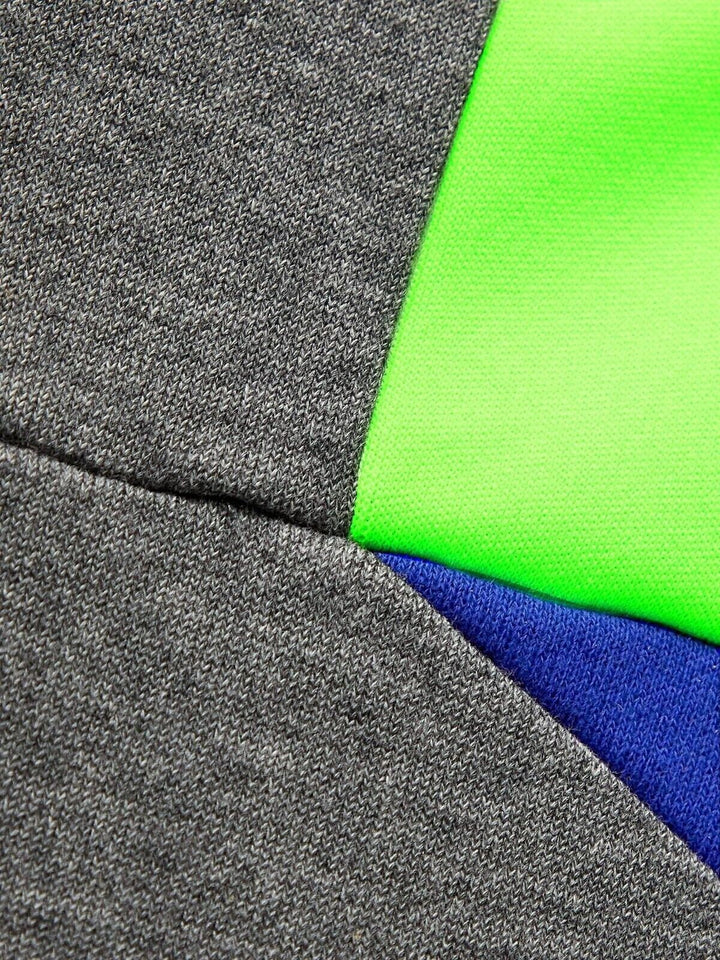 Translation missing: en.Aloye Men's All Cotton Colorblock Graphic Crew Sweatshirt Heather Gray-2XL
