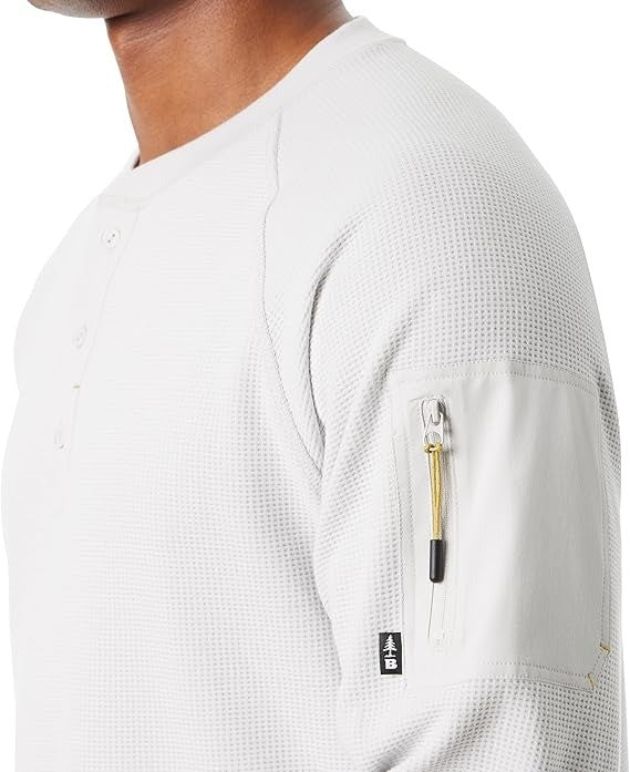 Translation missing: en.Bass Outdoor Henley T-Shirt Men's XL White Relaxed Fit Performance Thermal