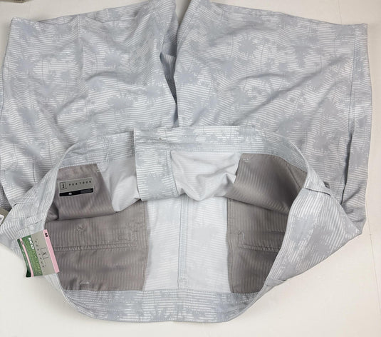 Translation missing: en.PGA TOUR Golf Shorts Gray Dawn Size 40 Shadow Palm Printed 8in Inseam  Stretch