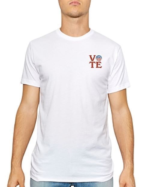 Translation missing: en.Kid Dangerous Men's Vote Flag Tee in White-Size Large