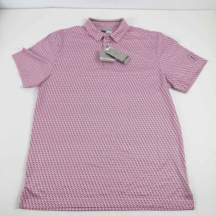 Translation missing: en.Pga Tour Mens Athletic fit Short Sleeve Golf Polo Shirt Pink Size Large Stretch