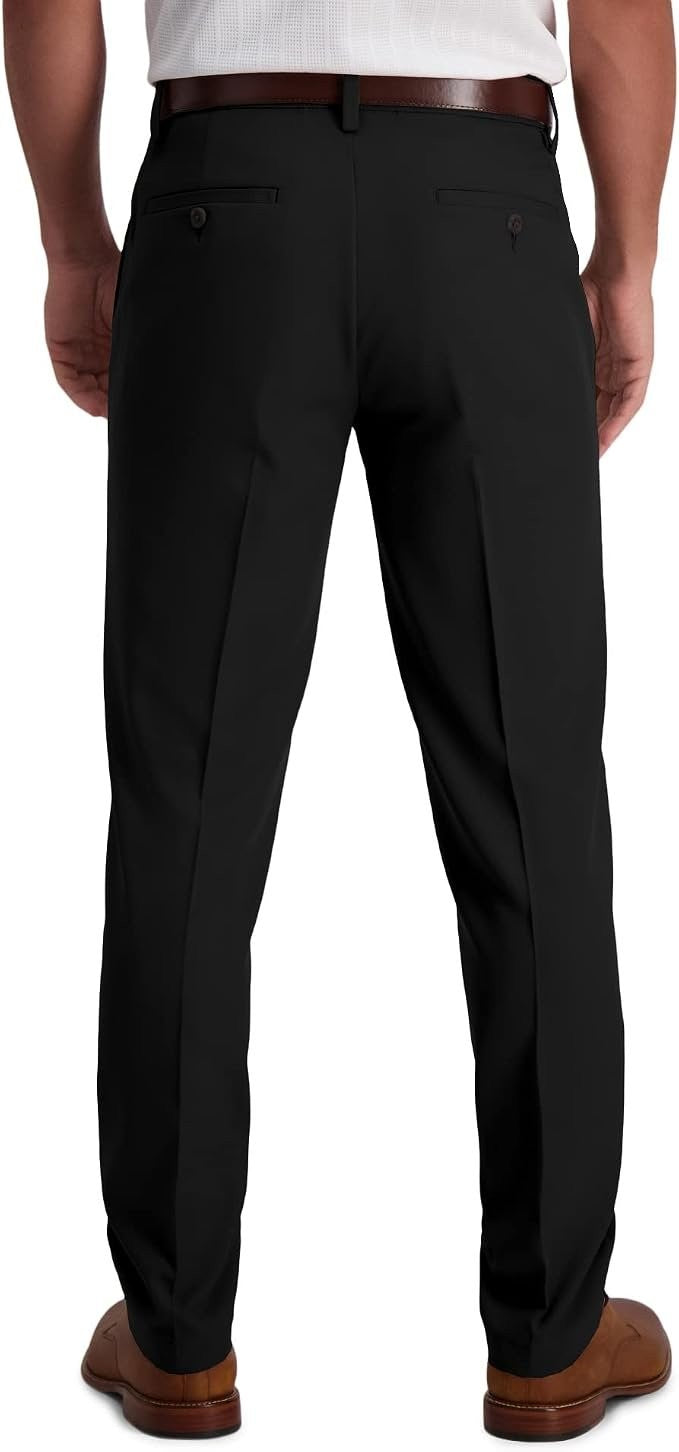 Translation missing: en.Haggar Men's Cool 18 Pro Slim-Fit 4-Way Stretch Moisture-Wick Pants Black-32x32