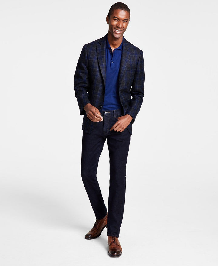 Translation missing: en.Michael Kors Keates Men's Classic Fit Wool Blend Sport Coat Charcoal/Navy-38R