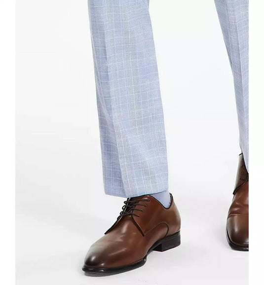 Translation missing: en.Alfani Dress Pants Mens 30x32 Lt Blue Plaid Slim-Fit Stretch Alfatech Breathable