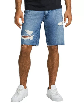 Translation missing: en.J Brand Men's Relaxed Fit Eli Denim Distressed Cut-Off Shorts in Pointer Blue-28