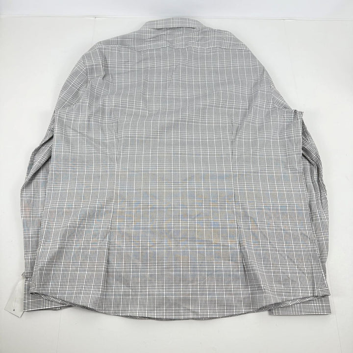 Translation missing: en.Calvin Klein Mens Extra Slim Fit Stretch Dress Shirt Black Multi-XL17-17.5 34/35