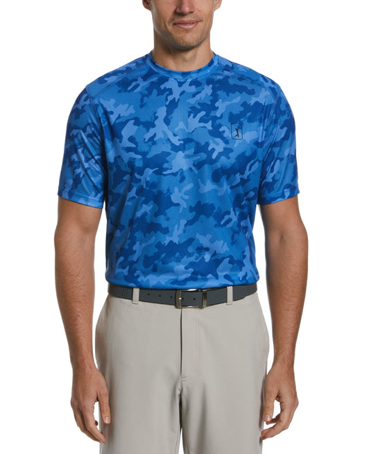 Translation missing: en.Pga Tour Men's Camo Print Performance T-Shirt - Nautical Blue/Asphalt-Medium