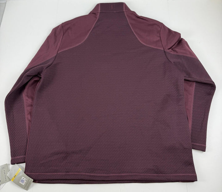 Translation missing: en.PGA Tour 3D Textured Quarter-Zip Golf Sweatshirt Burgundy Size XL Mens Pockets