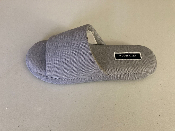 Translation missing: en.Club Room Men's Cushioned Bed Slides in Chambray Stipes-Small 6-7