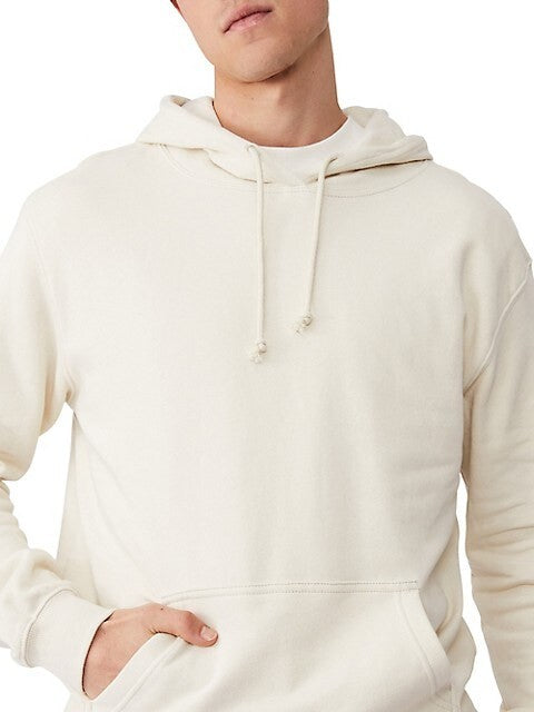 Translation missing: en.Cotton On Men Essential Fleece Pullover Hoodie in Ecru-Medium