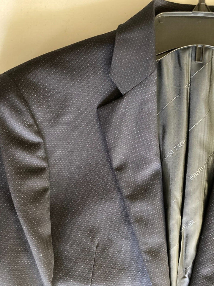 Translation missing: en.AX Armani Exchange Men's Modern-Fit Wool Pindot Blazer in Midnight Blue-38S