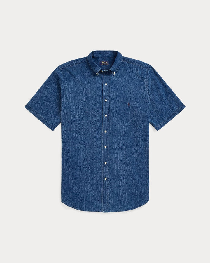 Translation missing: en.Polo Ralph Lauren Men's Big &amp; Tall Cotton Seersucker Shirt - Dark Indigo-4XLT
