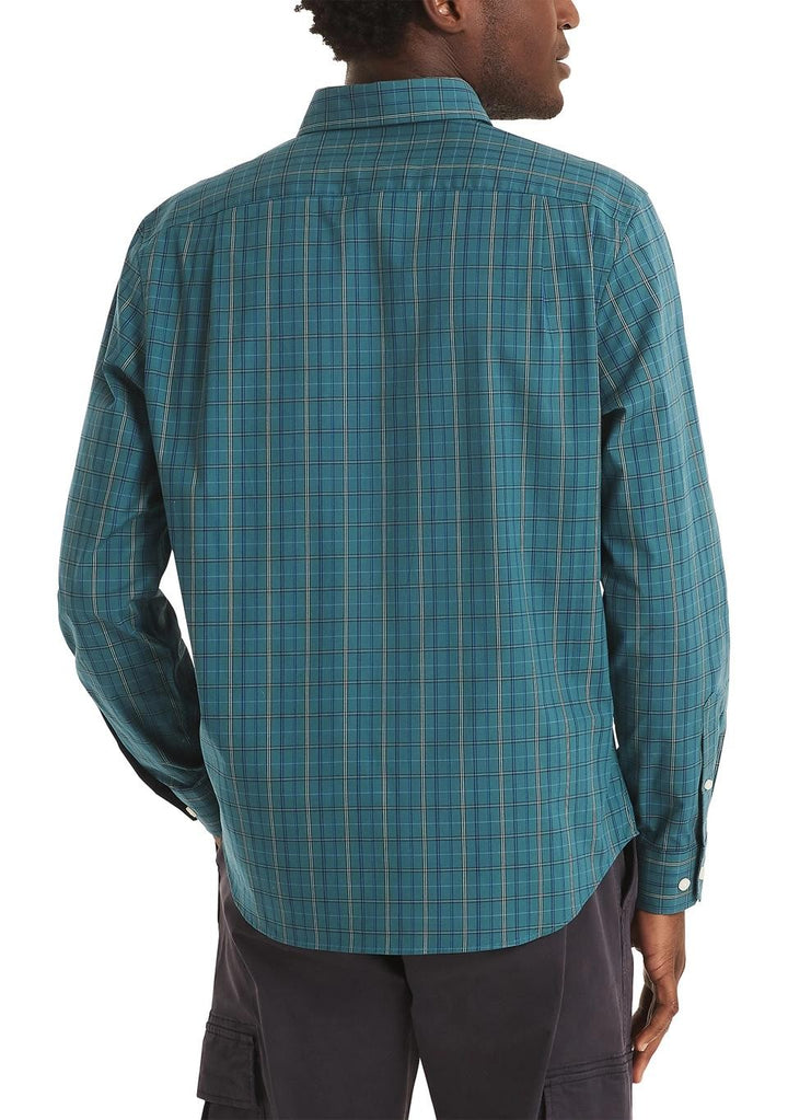 Translation missing: en.Nautica Mens Wear To Work Wrinkle-Resistant Plaid Shirt Deep Atlantic-2XL