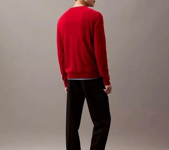 Translation missing: en.Calvin Klein Sweater Scarlet Sage Red Size XL All Cashmere Crewneck Reg Fit