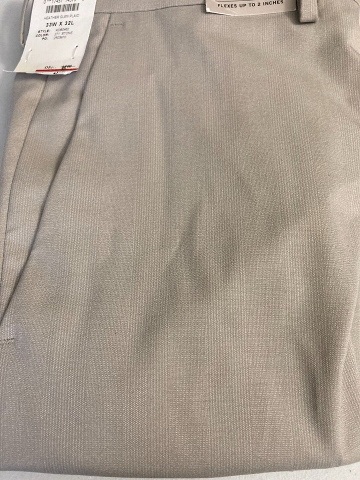 Translation missing: en.Kenneth Cole Reaction Men's Slim-Fit Stretch Heather Glen Plaid Pants Stone-3332