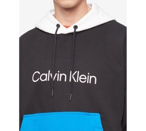 Translation missing: en.Calvin Klein Men's Colorblocked Logo-Print Hoodie in Black Beauty-XL