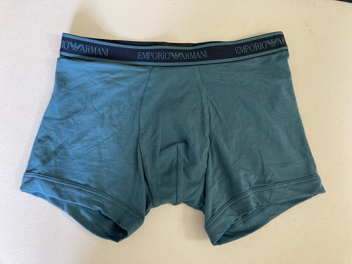 Translation missing: en.Emporio Armani Stretch Cotton Boxer Briefs &amp; Monogram Trunks Blue-Small