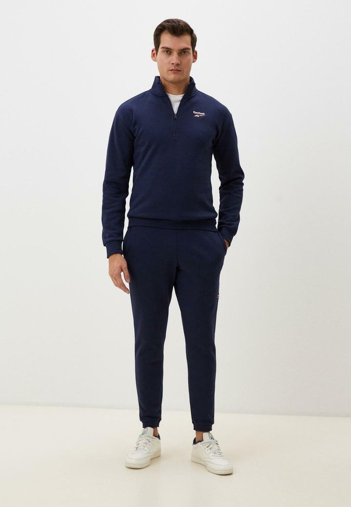 Translation missing: en.Reebok Mens Identity Quarter-Zip Fleece Sweatshirt Vector Navy Large Reg-Fit