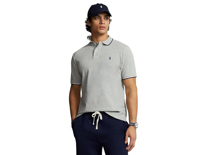 Translation missing: en.Polo Ralph Lauren Mens Polo Shirt Andover Heather Gray Classic-Fit Mesh-Medium