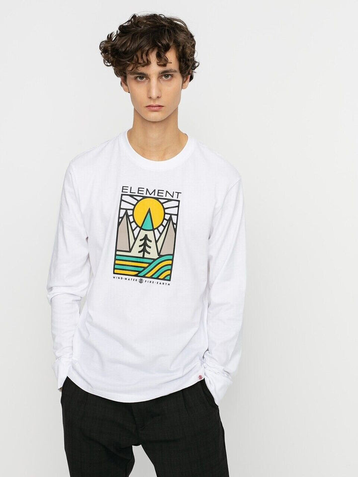 Translation missing: en.Element Men's Logel Long Sleeve T-Shirt in Optic White-Large