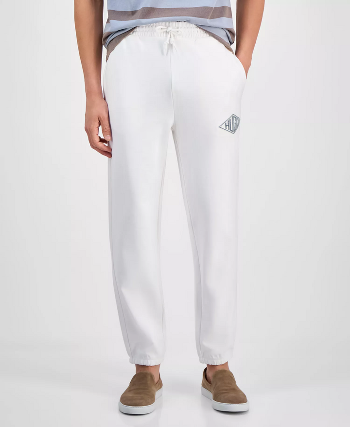 Translation missing: en.Hugo Boss Men's Dacusi Relaxed-Fit Logo Embroidered Joggers Natural White-2XL