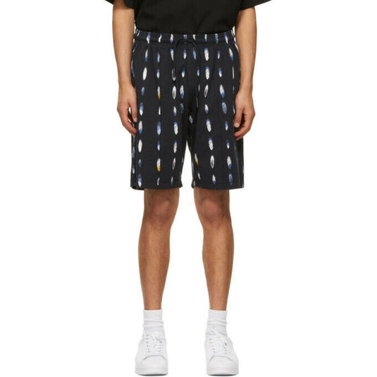 Translation missing: en.MARCELO BURLON COUNTY OF MILAN Feather-print Swim Shorts In Black-Size XL