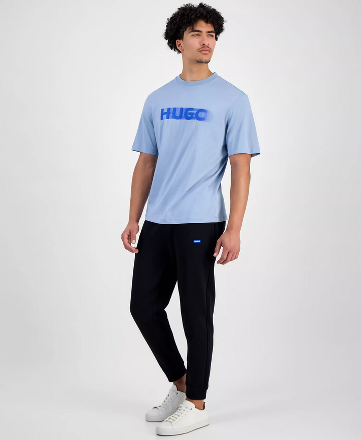 Translation missing: en.Hugo Boss Mens Hugo Nalax Logo Graphic T-Shirt Cotton Pastel Blue-Small