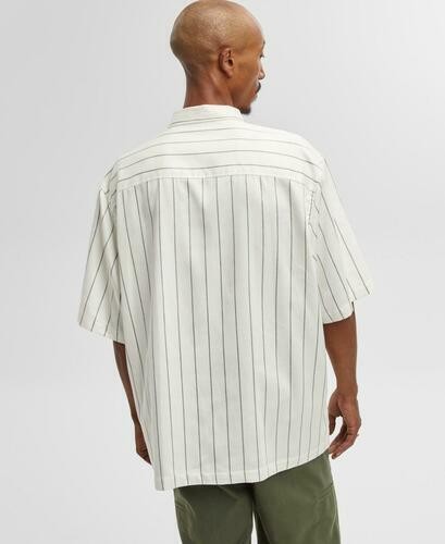 Translation missing: en.Mode of One Mens Relaxed-Fit Striped  Woven Button Shirt Neo Natural-Medium