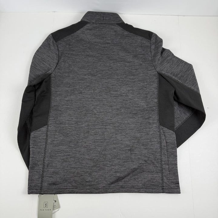 Translation missing: en.PGA Tour Golf Sweater Caviar Hthr Size Medium Two-Tone Space-Dyed Quarter-Zip