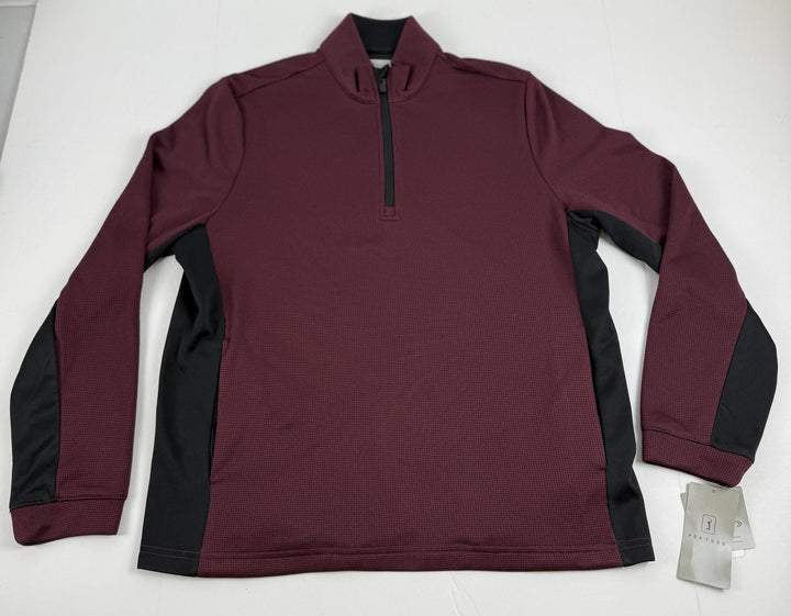 Translation missing: en.PGA Tour Quarter-Zip Pullover Golf Sweater Burgundy Size Small Micro Jacquard