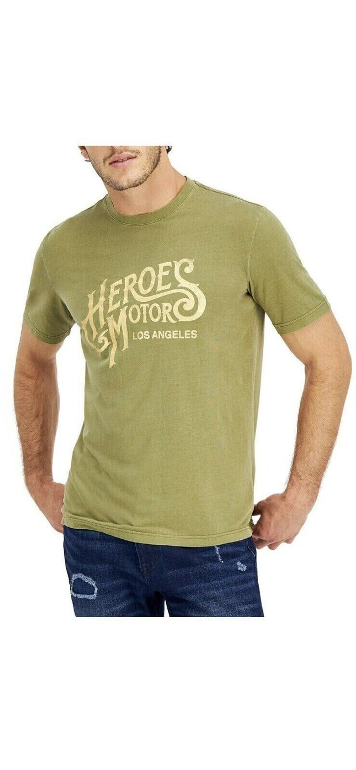 Translation missing: en.Heroes Motors Men's Crew Neck Signature Graphic T-Shirt in Army Green-Large