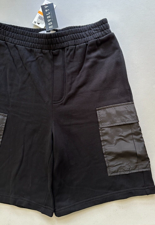 Translation missing: en.Royalty by Maluma Men's Relaxed-Fit Mixed-Media 9-1/2 Utility Shorts Black-XL