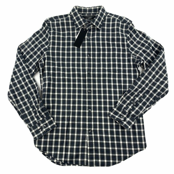 Translation missing: en.The Men's Store  Check-Print Classic Fit Shirt Grey Combo-Medium